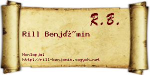 Rill Benjámin névjegykártya