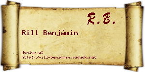 Rill Benjámin névjegykártya